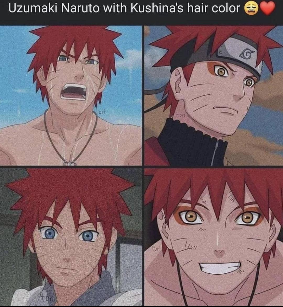 meme Naruto tentang rambut merah