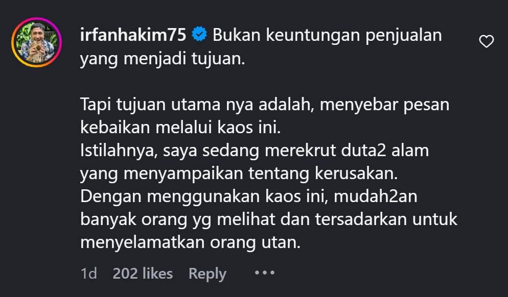 Potret Irfan Hakim dari unggahan akun Instagram @irfanhakim75 yang menjadi sumber dokumentasi visual.