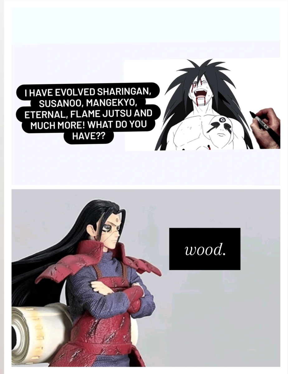 meme Naruto tentang elemen kayu