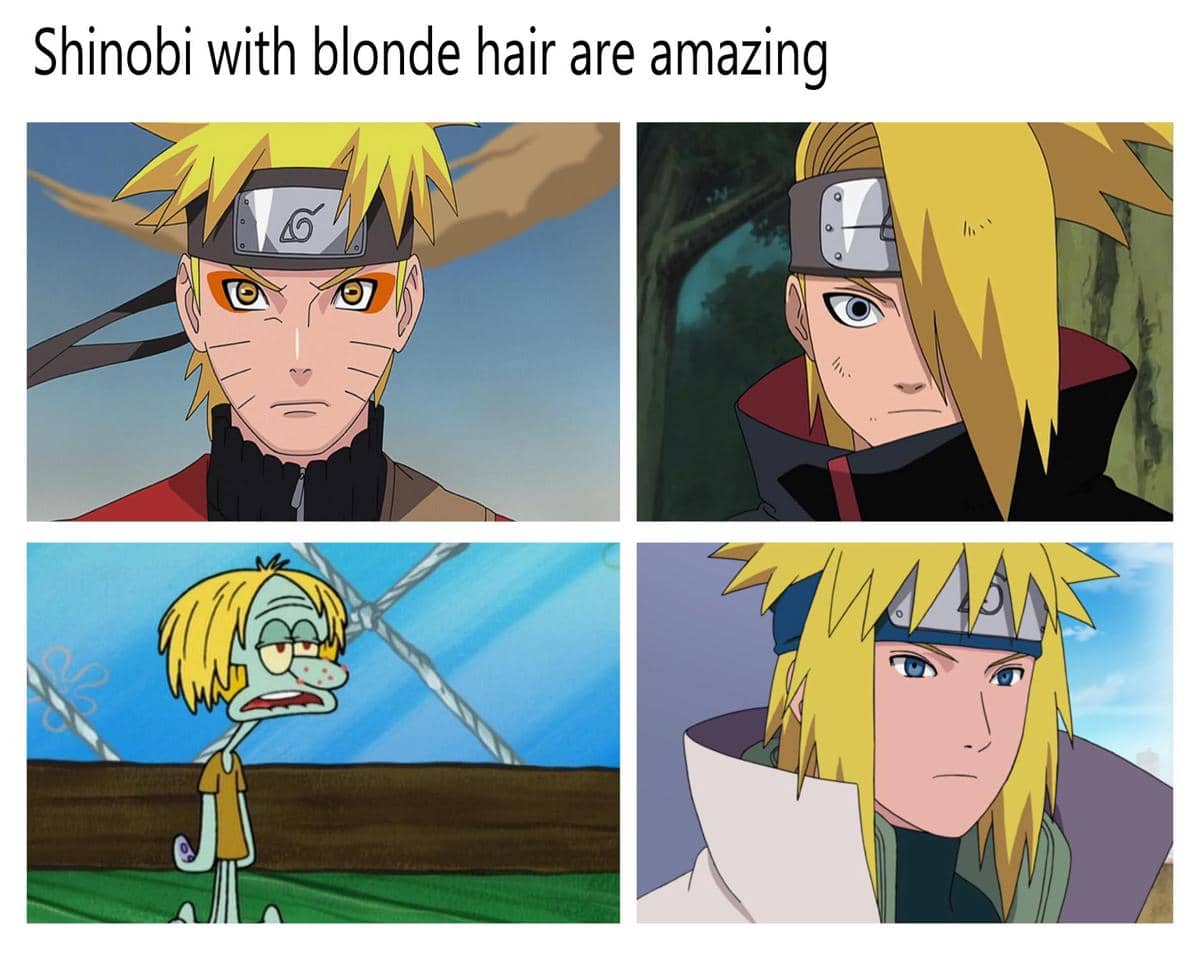 8 Meme Naruto tentang Rambut Pirang, kok Ada Squidward, sih?