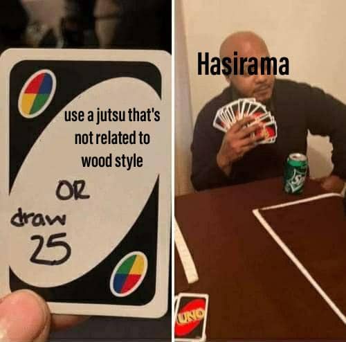 meme Naruto tentang elemen kayu