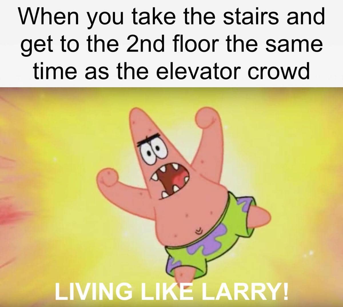 meme SpongeBob tentang lantai atas