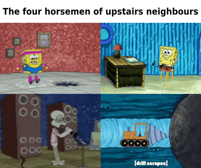 meme SpongeBob tentang lantai atas