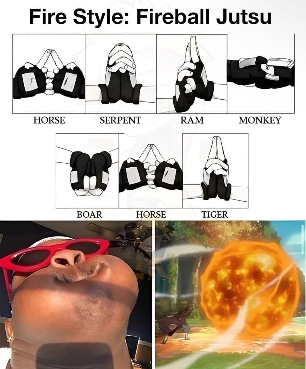 meme Naruto tentang elemen api