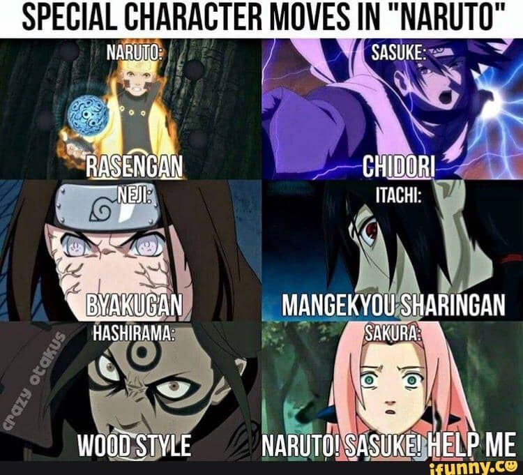 meme Naruto tentang elemen kayu