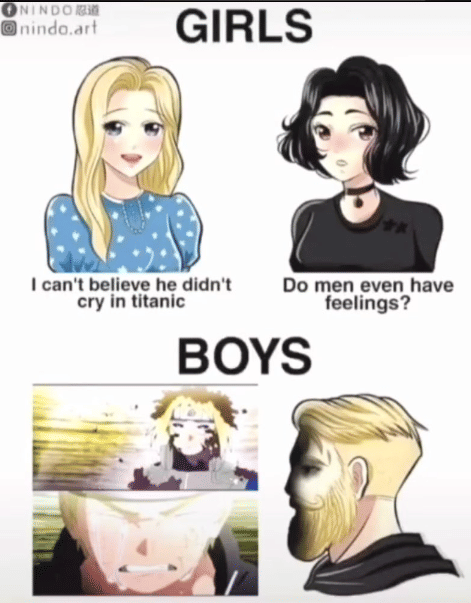 meme Naruto tentang rambut pirang