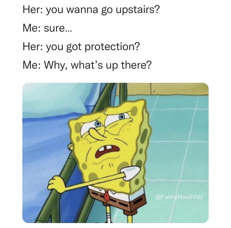 meme SpongeBob tentang lantai atas