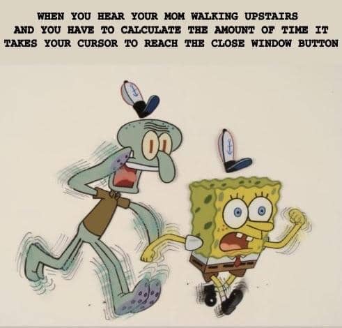 meme SpongeBob tentang lantai atas
