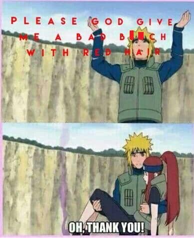 meme Naruto tentang rambut merah