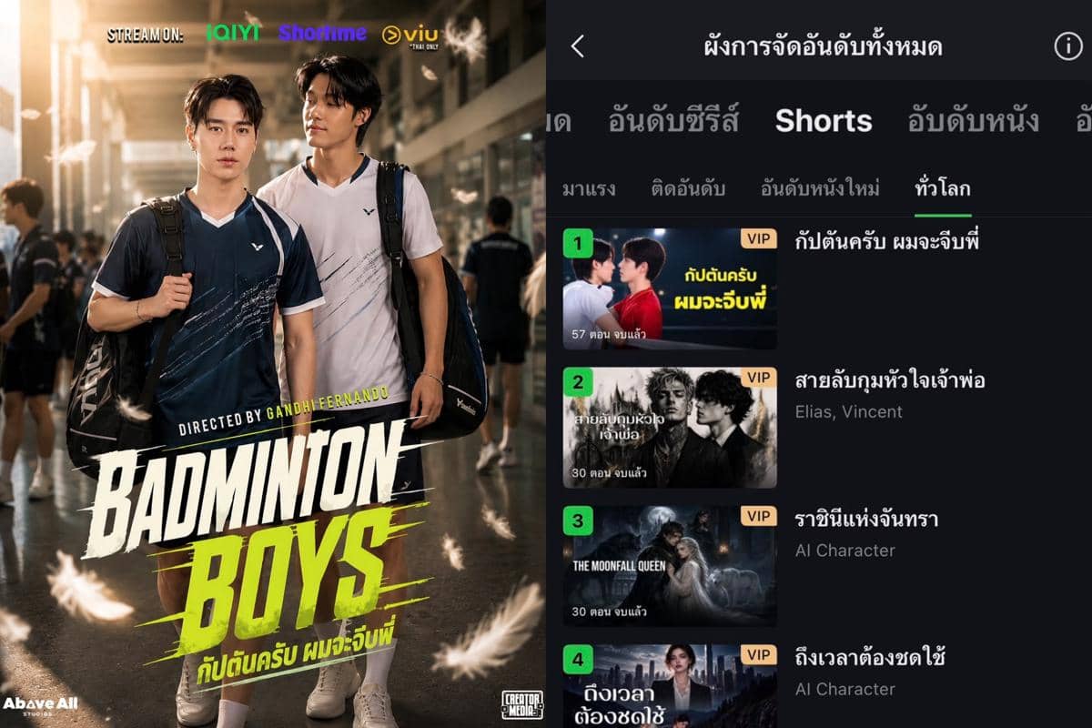 Digarap Sineas Indonesia, Serial Thailand Badminton Boys Nomor 1 di iQIYI