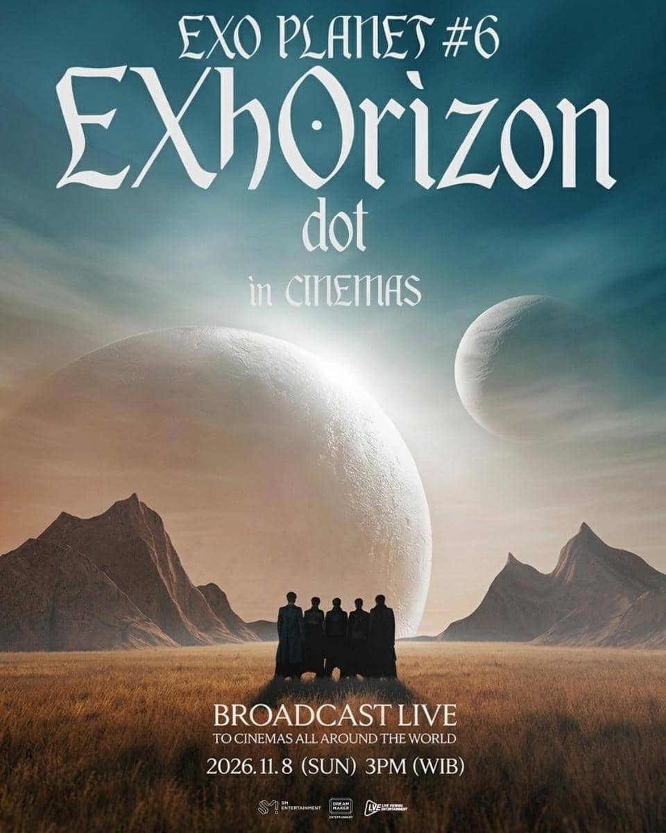 Poster promosi acara EXO PLANET #6 – EXhOrizon yang diunggah melalui akun X resmi CGV Indonesia.