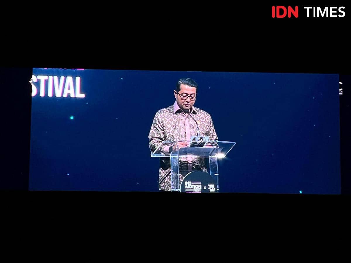 Opening IN2MF x JMFW 2026 di JICC Hall A, Jakarta Pusat pada Rabu (14/10/2026) (IDN Times/Nisa Zarawaki)