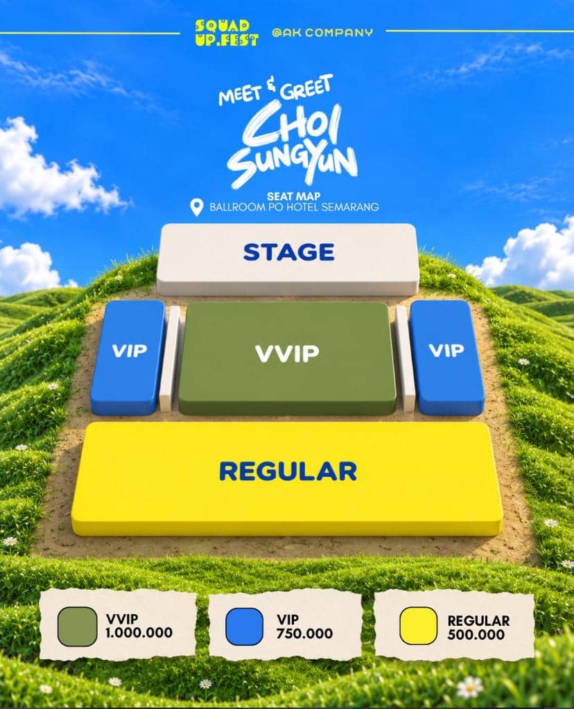 Materi promosi Meet and Greet Choi Sungyun di Semarang tahun 2026 dari akun Instagram Squad Up Fest.