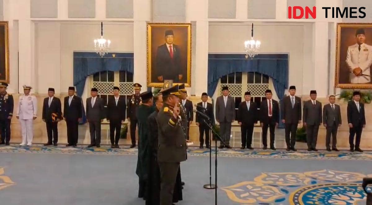 Pelantikan Jenderal TNI Maruli Simanjuntak sebagai Wakil Panglima TNI di Istana Merdeka, Jakarta, Kamis (15/10/2026). (IDN Times/Trio Hamda