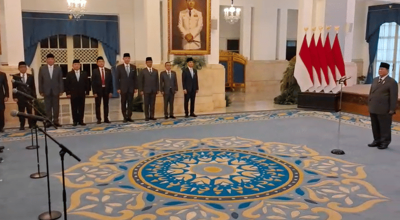 Pelantikan Letnan Jenderal TNI Kristomei Sianturi sebagai Kepala BNPB di Istana Merdeka, Jakarta, Kamis (15/10/2026)