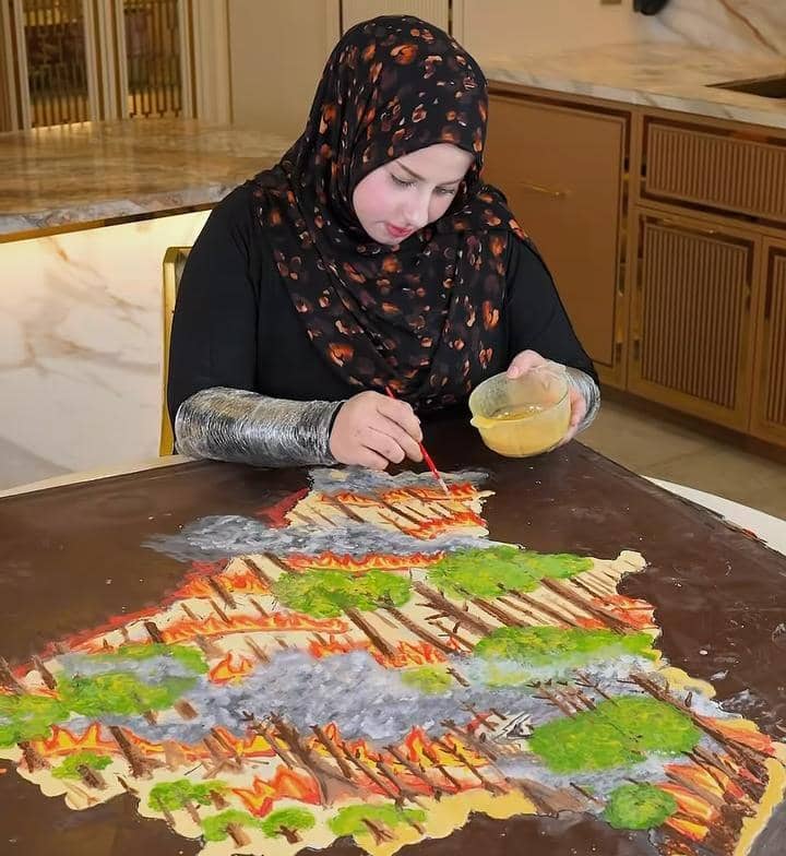 Tasyi Athasyia buat kue Pulau Kalimantan terbakar
