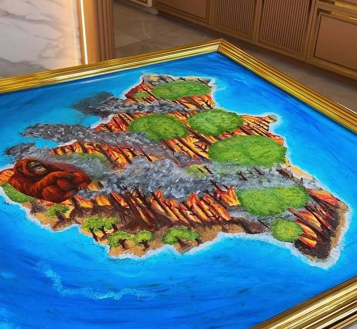Tasyi Athasyia buat kue Pulau Kalimantan terbakar
