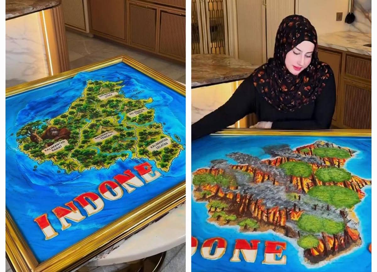 Tasyi Athasyia Buat Kue Pulau Kalimantan Terbakar, Ajak Galang Dana