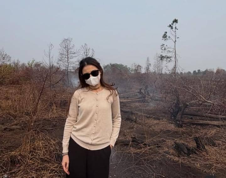 Raisya Bawazier tinjau langsung kebakaran hutan di Kalimantan Selatan