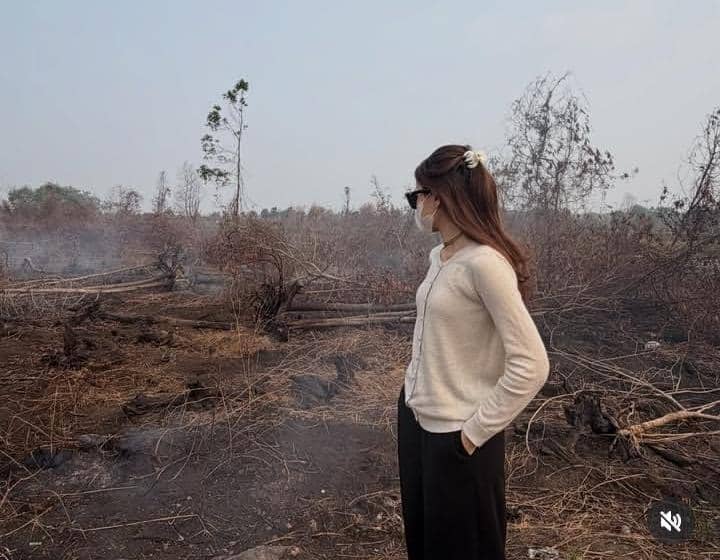 Raisya Bawazier tinjau langsung kebakaran hutan di Kalimantan Selatan