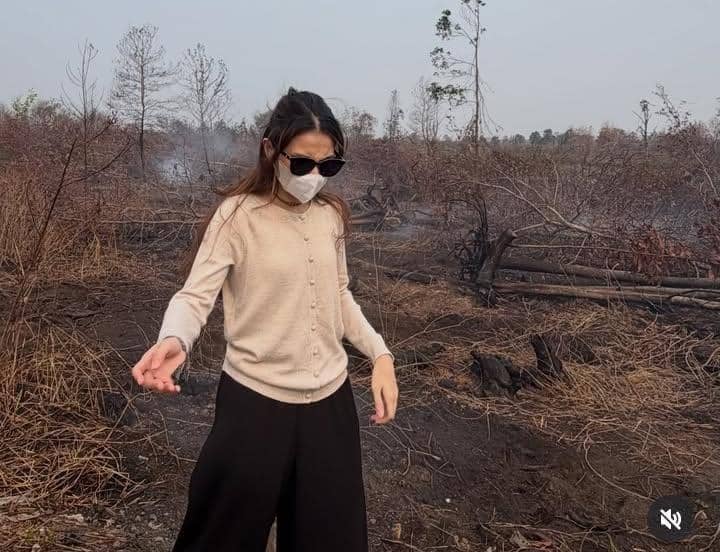 Raisya Bawazier tinjau langsung kebakaran hutan di Kalimantan Selatan