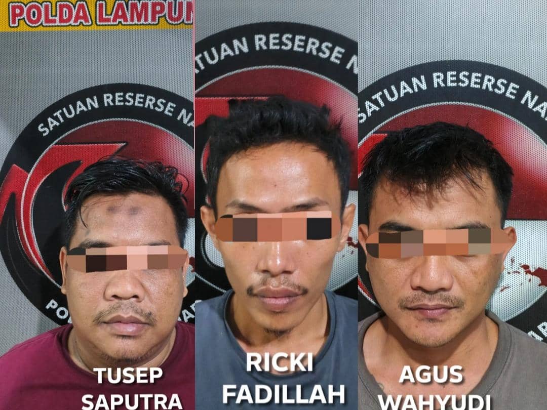 Ketiga tersangka ditangkap Satresnarkoba Polresta Bandar Lampung