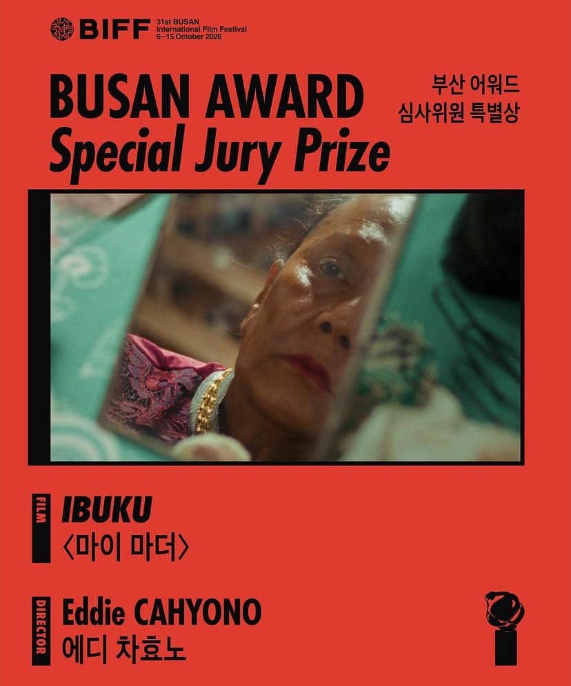 Poster pengumuman film IBUKU meraih Special Jury Prize pada BIFF 2026, diunggah melalui akun Busan Film Festival.