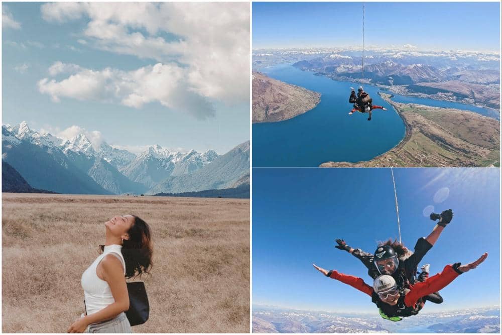 Karin Novilda Liburan di New Zealand, Skydiving di Atas Danau Wakatipu