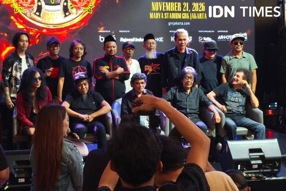 Potret press conference konser Guns N' Roses di Jakarta, Jumat (16/10/2026) (IDN Times/Juan Dwi)