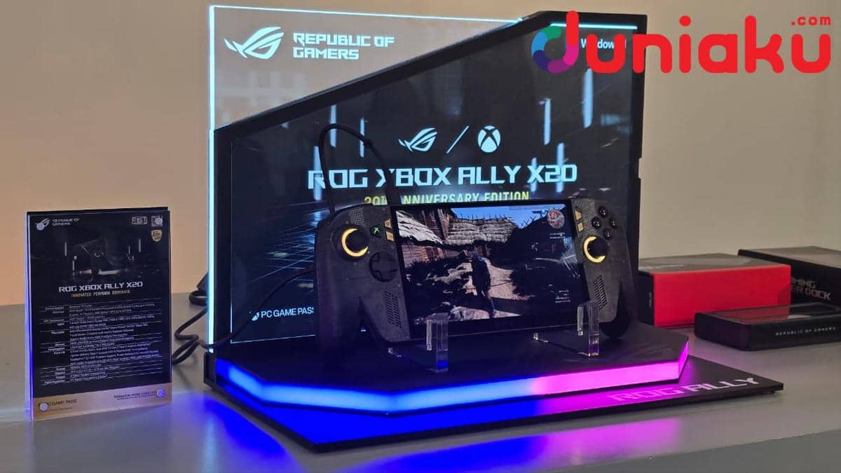 ROG XBOX Ally X20 dalam dokumentasi fotografer Fahrul Nurullah untuk foto produk perangkat gim portabel.