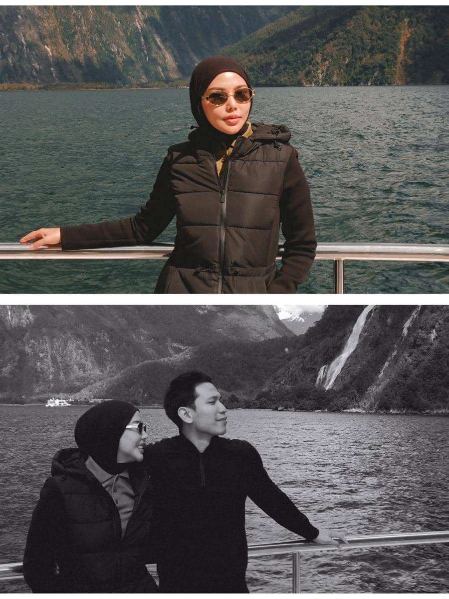 Dara Arafah dan suami menyusuri Milford Sound, New Zealand