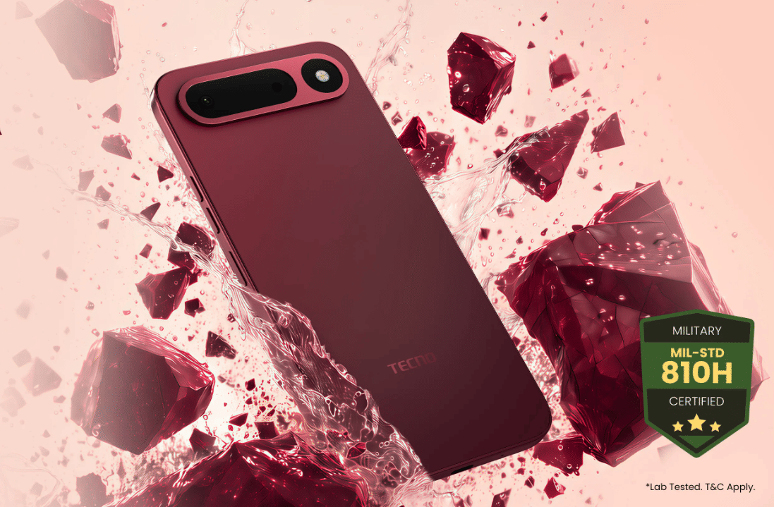ilustrasi TECNO Spark 50s 5G yang tahan terjatuh