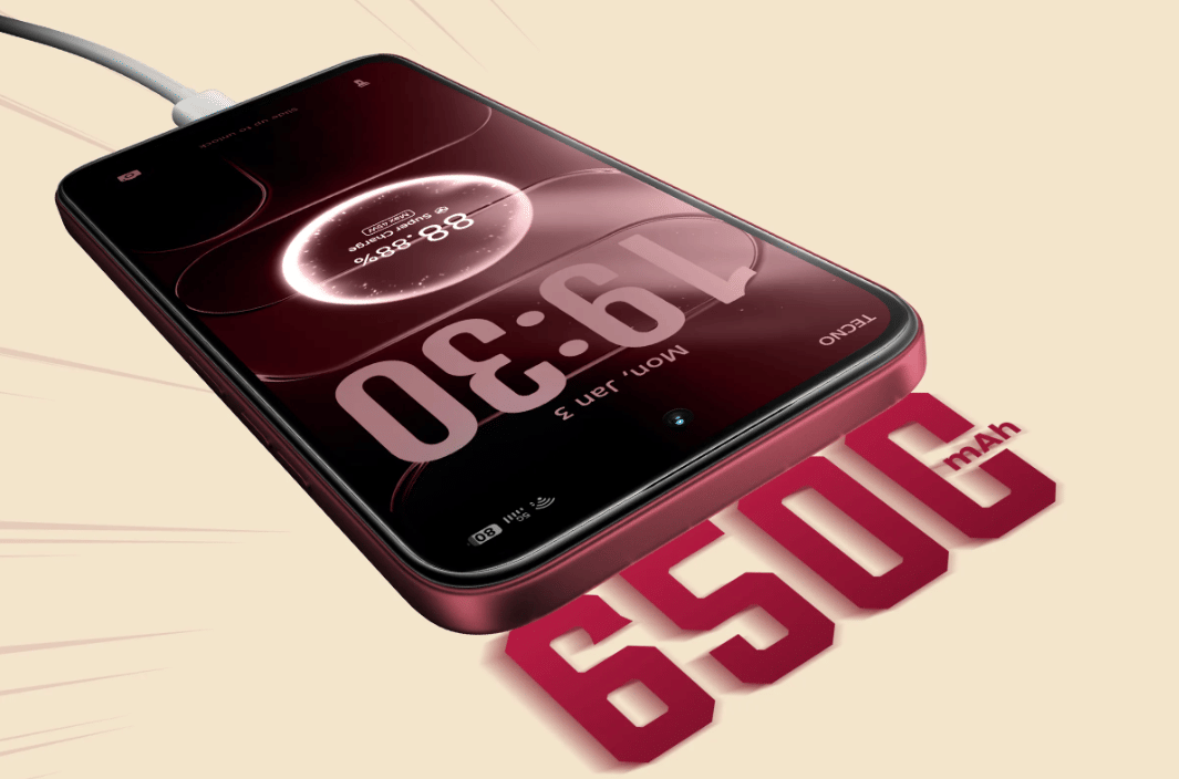ilustrasi kapasitas baterai TECNO Spark 50s 5G