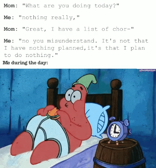 meme SpongeBob tentang produktif