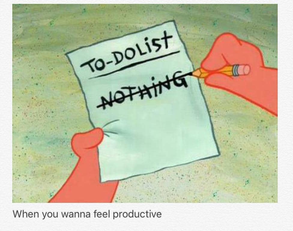 meme SpongeBob tentang produktif
