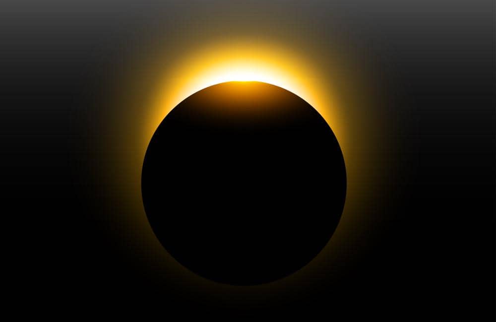 Bayangan Bulan yang menutupi Matahari