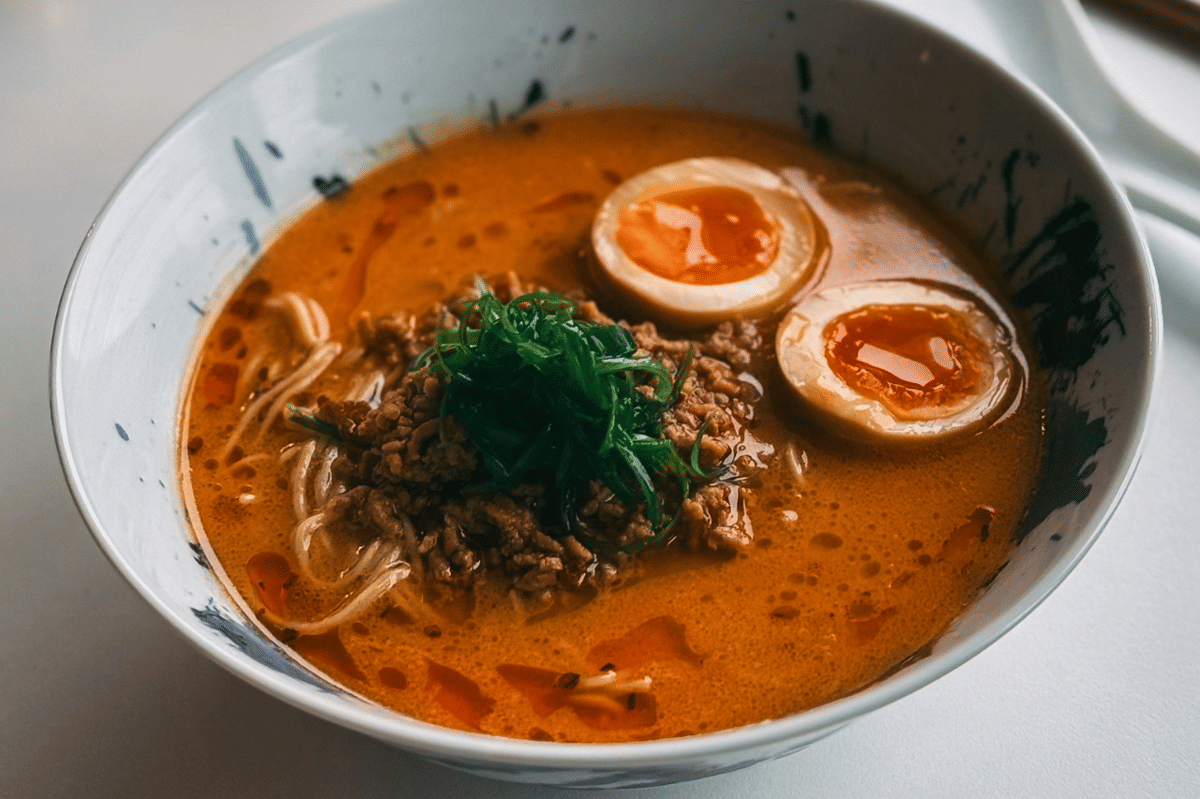 Resep Creamy Rose Ramen, Gurih Pedas dengan Sticky Pork