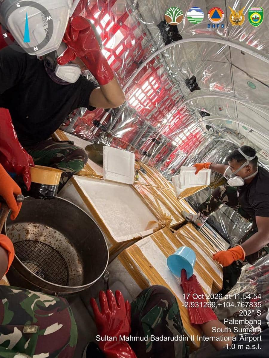 Sumsel Lanjutkan Modifikasi Cuaca Dry Ice hingga 25 Oktober 2026