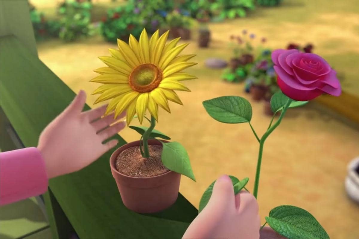 tanaman bunga matahari Kak Ros dalam Upin & Ipin