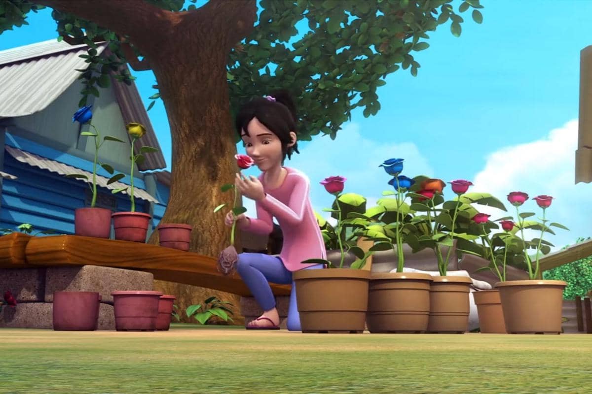 tanaman bunga mawar Kak Ros dalam Upin & Ipin