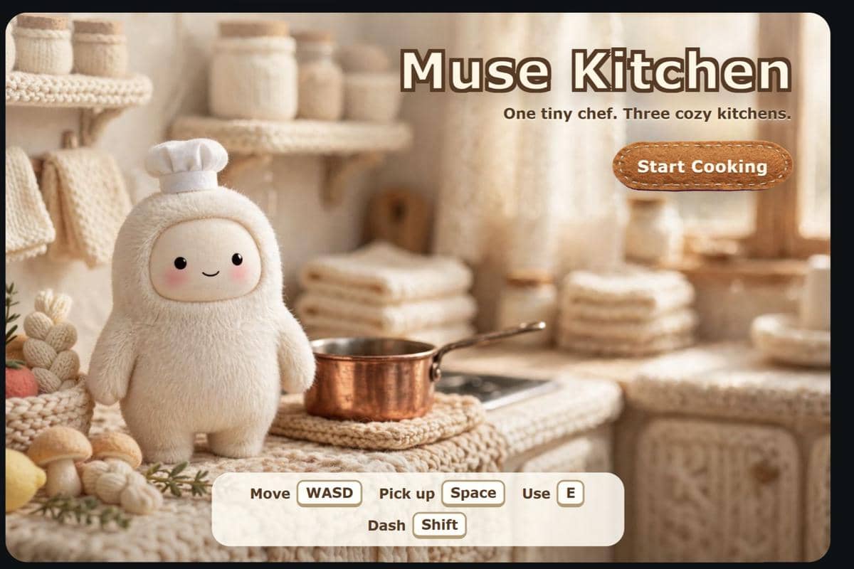 Muse Wonder membuat game dapur 3D yang dapat dimainkan dari input gambar yang dapat disesuaikan.