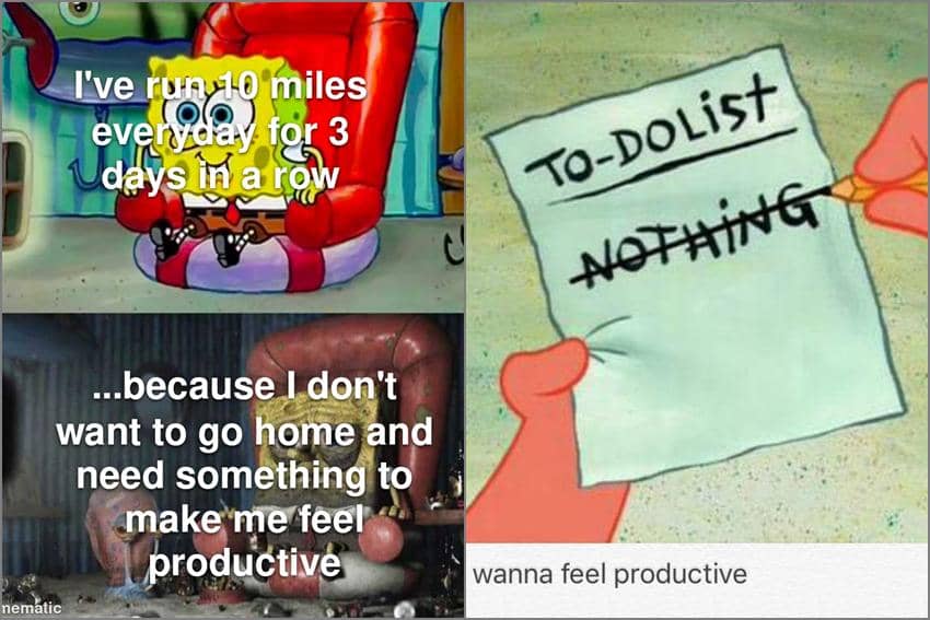 8 Meme SpongeBob tentang Produktif, Waktunya Gak Pas