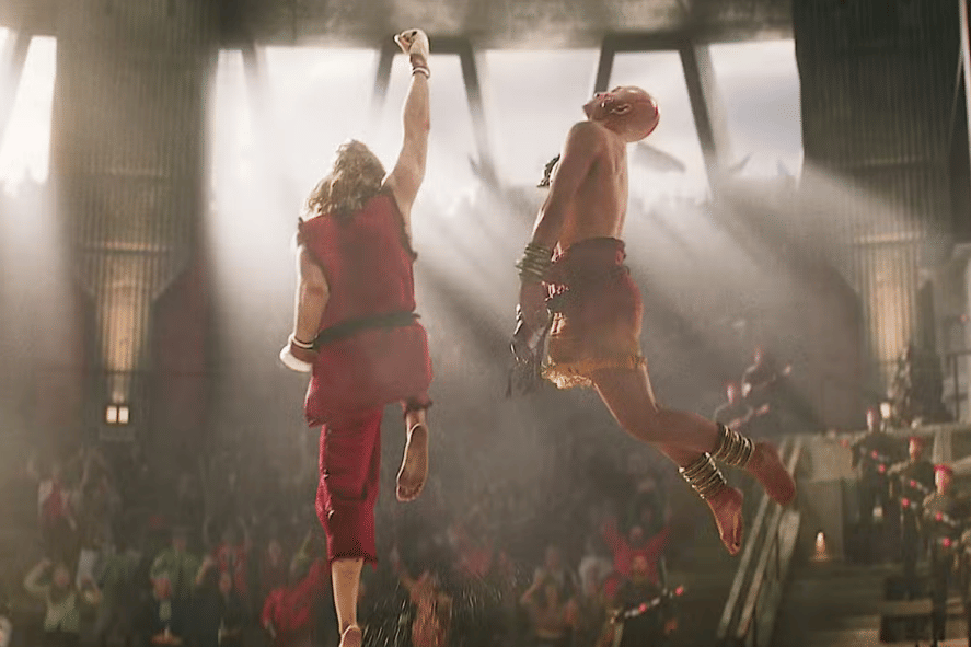 Ken menggunakan jurus Shoryuken dalam film Street Fighter