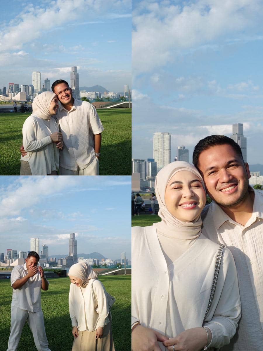 Kesha Ratuliu dan keluarga jalan-jalan di Victoria Peak, Hong Kong