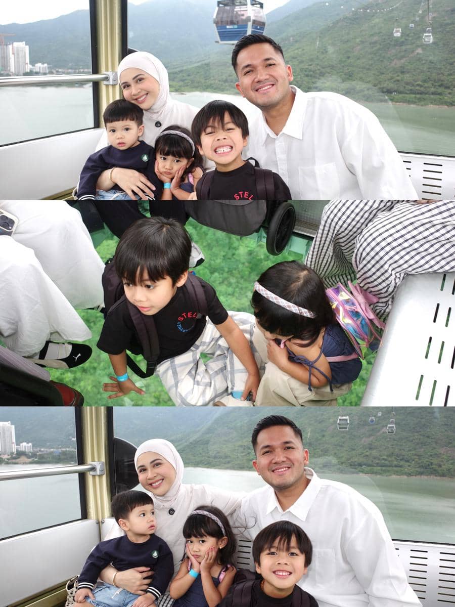 Kesha Ratuliu dan keluarga jalan-jalan di Victoria Peak, Hong Kong