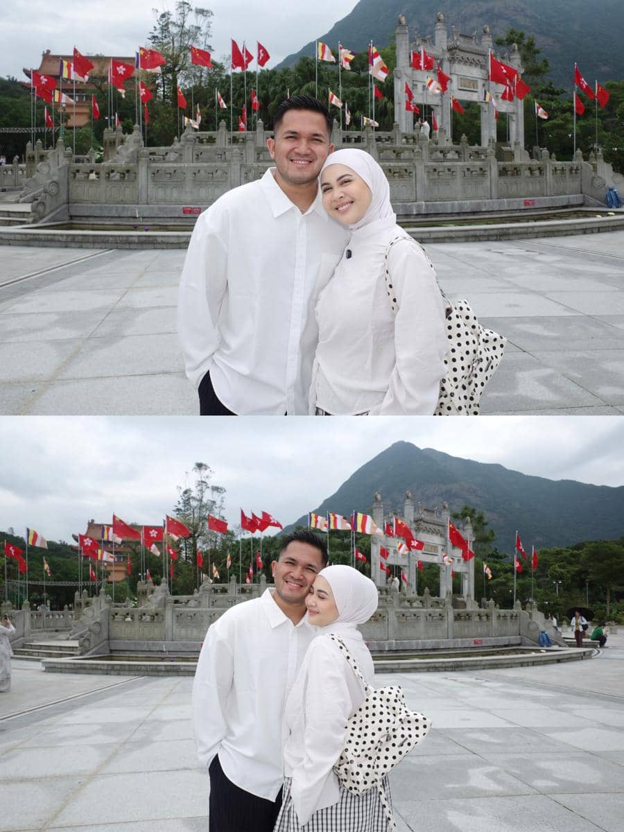 Kesha Ratuliu dan keluarga jalan-jalan di Victoria Peak, Hong Kong