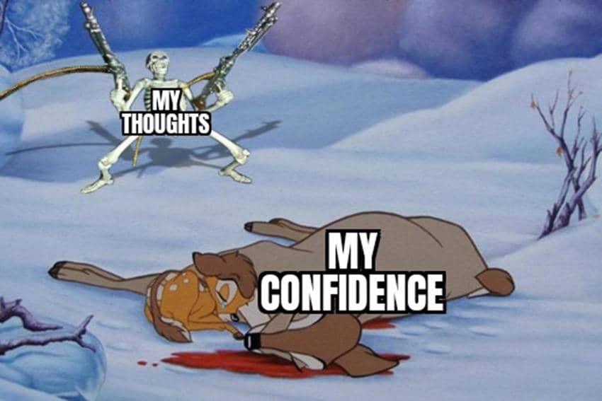 meme kartun tentang overthinking