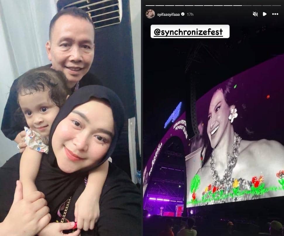 Artis menyaksikan pertunjukan pada hari kedua Synchronize Festival 2026, berdasarkan unggahan Instagram.