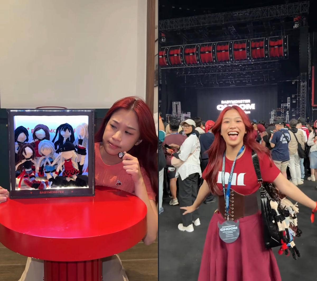 Sejumlah artis menghadiri konser BABYMONSTER di Jakarta dan mengabadikan momen bersama di area acara.