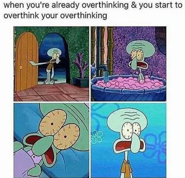 meme kartun tentang overthinking